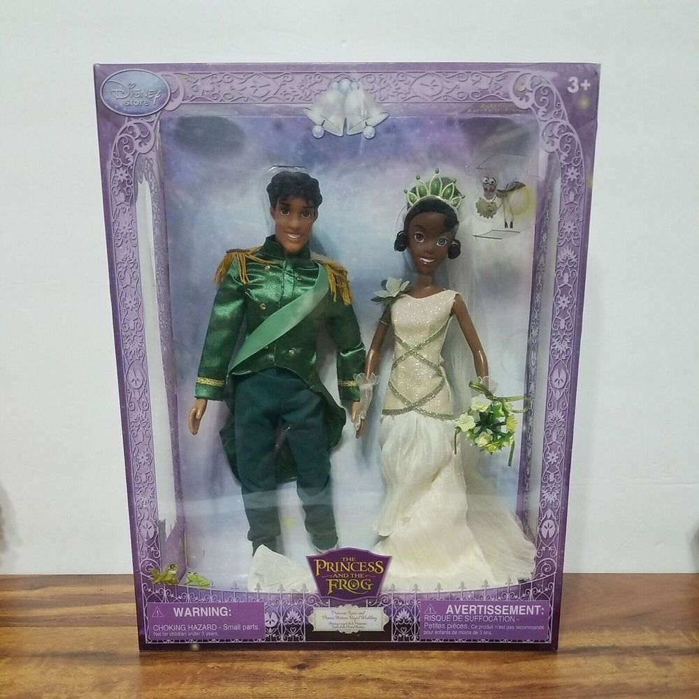 TIANA & NAVEEN ROYAL WEDDING Dolls Princess and the Frog Disney Store 2010 READ.